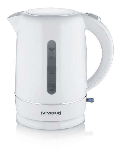 SEVERIN CZAJNIK ELEKTR. BIAŁY, PLASTIK, POJ. 1,7 L, ZAKRYTA GRZAŁKA, DUŻY OTWÓR, DŁ. PRZEWODU 70 CM, MOC 2200W WK4325