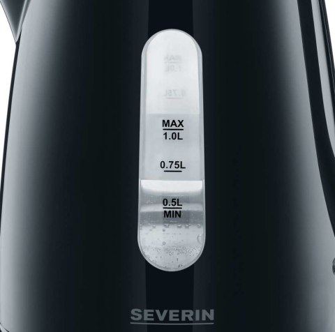 SEVERIN CZAJNIK ELEKTRYCZNY 1L, PLASTIK, ZAKRYTA GRZAŁKA, WSKAŹNIK POZIOMU WODY, ZAKRYTY ELEMENT GRZEJNY, MOC 2200W WK3410