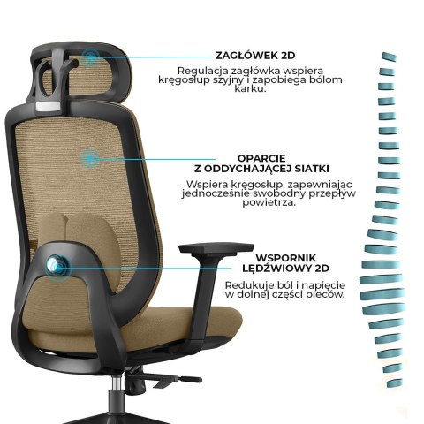 Fotel biurowy ergonomiczny Rosa czerwony ANGEL