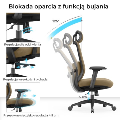 Fotel biurowy ergonomiczny Rosa czerwony ANGEL