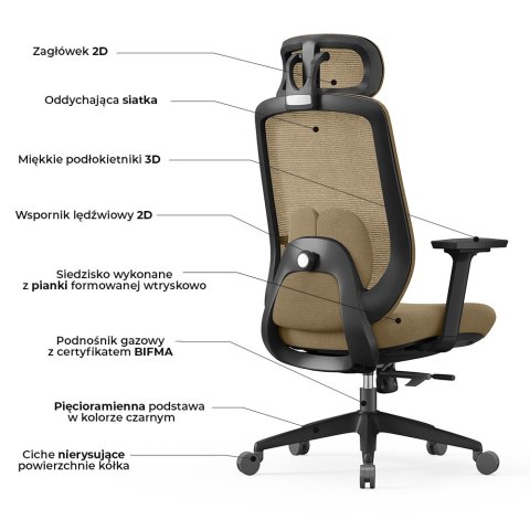 Fotel biurowy ergonomiczny Rosa czerwony ANGEL