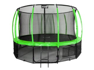 Trampolina Ogrodowa Jumpi 435cm/14FT Maxy Comfort Plus Jasno Zielona Z Wewnętrzną Siatką