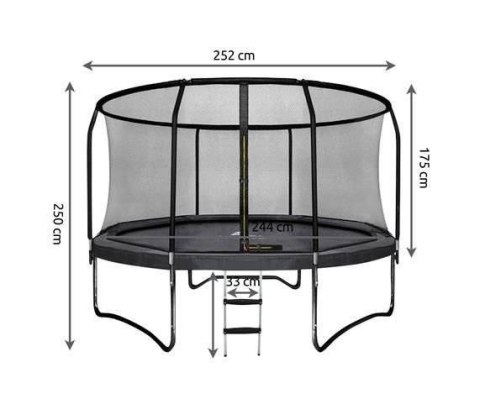 Trampolina Ogrodowa Model Exclusive 252cm/8FT Dla Dzieci Z Wzmacnianą Siatką Trampolina Ogrodowa Model Exclusive 252cm/8FT Dla Dzieci Z Wzmacnianą Siatką