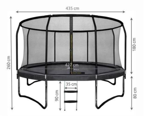 Trampolina Ogrodowa Model Exclusive 435cm/14FT Dla Dzieci Z Wzmacnianą Siatką Trampolina Ogrodowa Model Exclusive 435cm/14FT Dla Dzieci Z Wzmacnianą Siatką