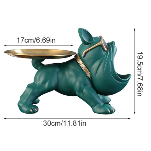 30cm Home Decor Bulldog Figurka Pies Statuetka Pudełko do przechowywania Ozdoba zwierzęca Rzemiosło z żywicy Rzeźba Figurka Domowa rzeźba szczeniaka