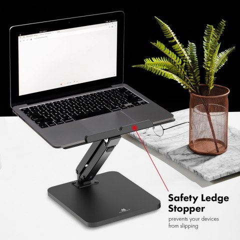MACLEAN PODSTAWKA BIURKOWA NA MONITOR LUB LAPTOP, SPRĘŻYNA GAZOWA, DO PRACY STOJĄCO SIEDZĄCEJ, CZARNA MC-493