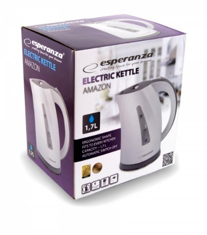 Czajnik elektryczny Esperanza Amazon EKK022 (2200W 1.7l; kolor biało - szary ) Czajnik elektryczny Esperanza Amazon EKK022 (2200W 1.7l; kolor biało - szary )