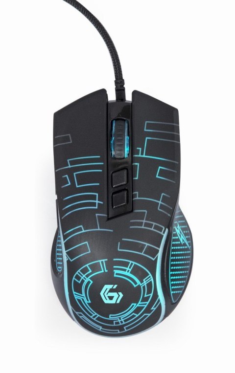 GEMBIRD GAMINGOWA MYSZ Z PODŚWIETLENIEM RGB USB, CZARNA GEMBIRD GAMINGOWA MYSZ Z PODŚWIETLENIEM RGB USB, CZARNA